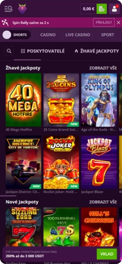 Registrace v aplikaci Malina Casino