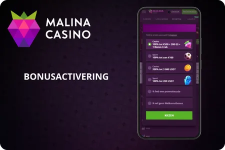 Bonusactivering Malina Casino